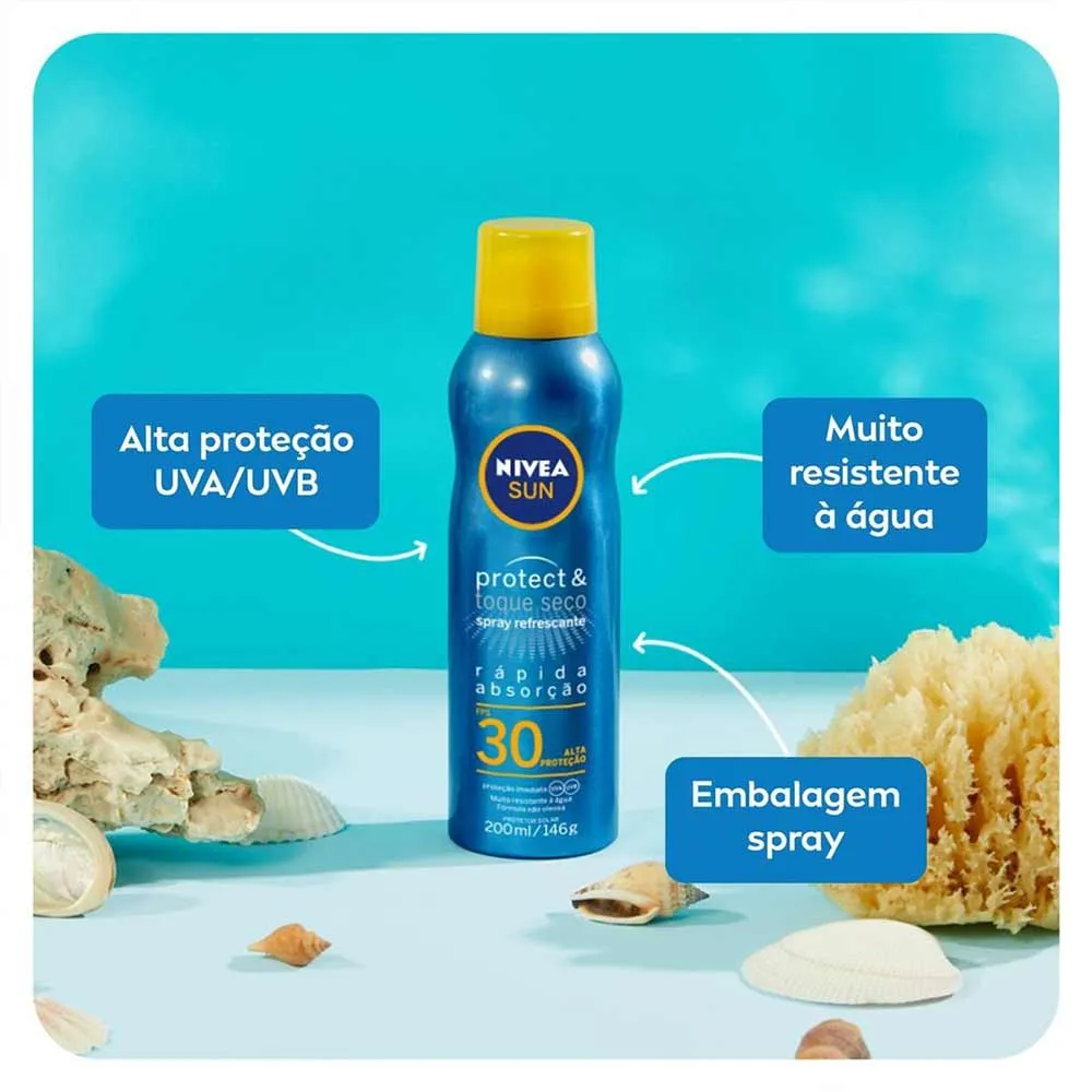 NIVEA SUN Protetor Solar Spray Protect & Toque Seco FPS: