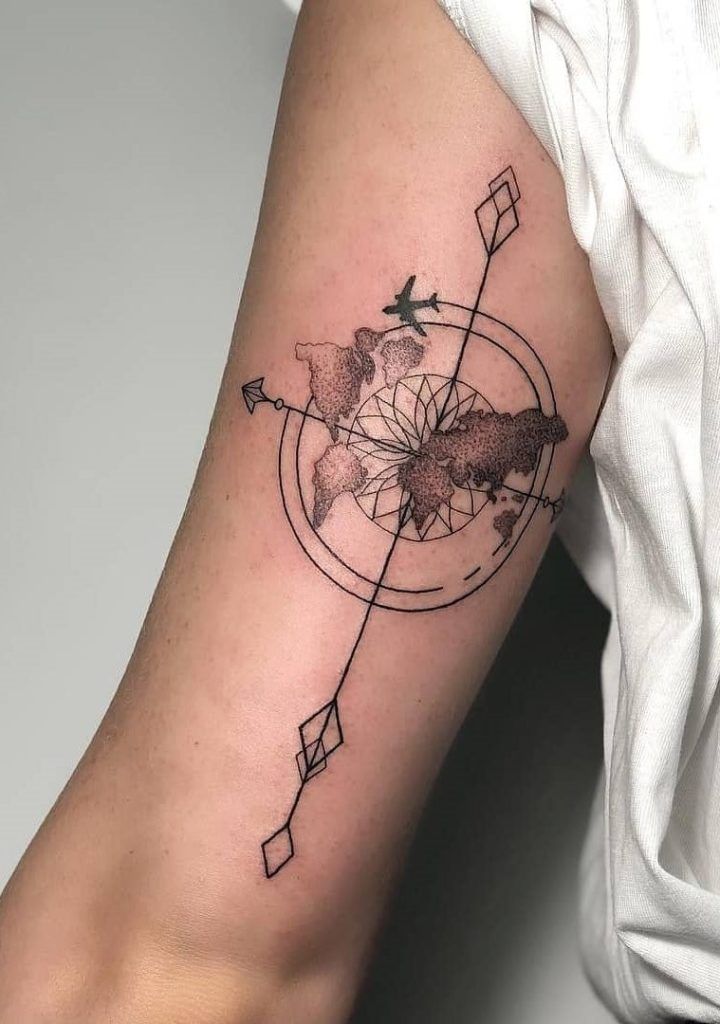 Tatuagem de viagem no braço